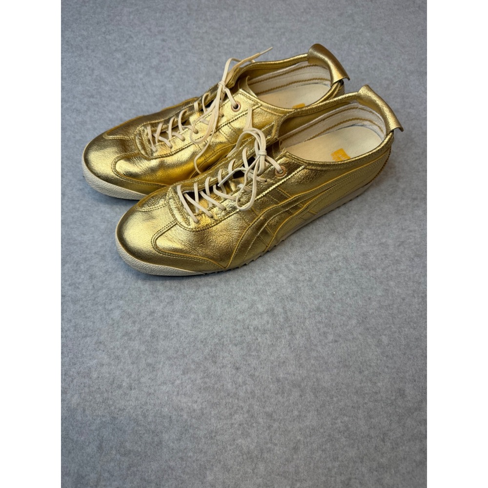Onitsuka Tiger Mexico 66 Metallic Gold Low Top Sneakers Mens